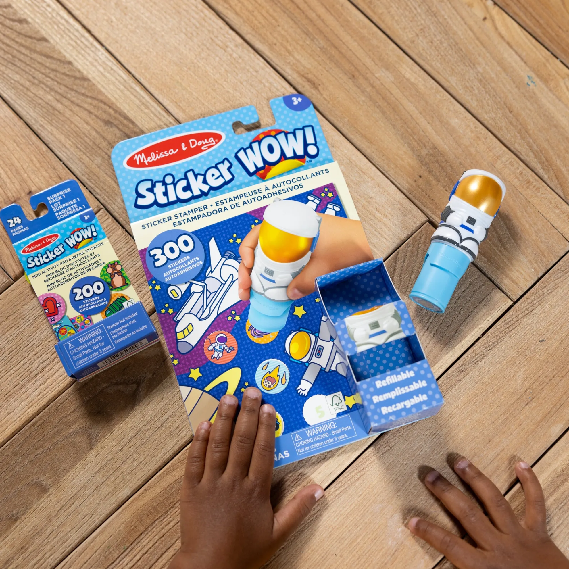 Sticker WOW!™ Astronaut Bundle: Activity Pad & Sticker Stamper + Mini Activity Pad and 200 Refill Stickers
