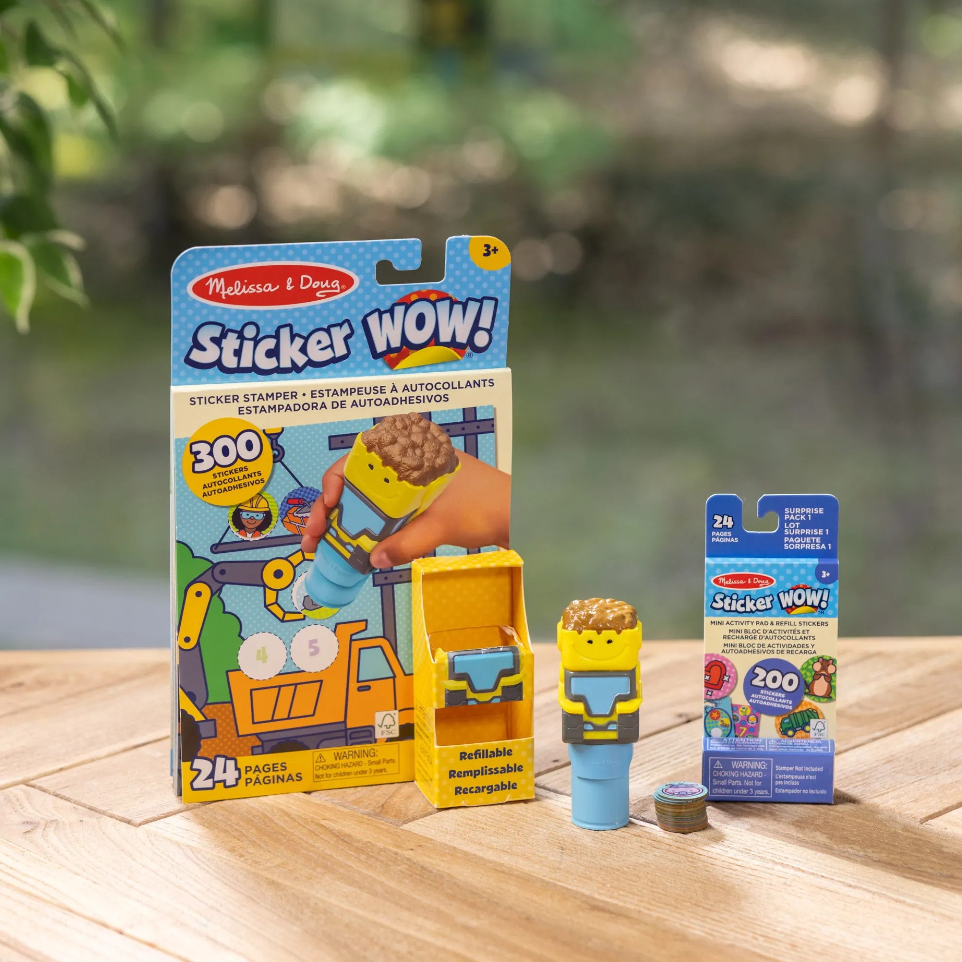 Sticker WOW!™ Bulldozer Bundle: Activity Pad & Sticker Stamper + Mini Activity Pad and 200 Refill Stickers