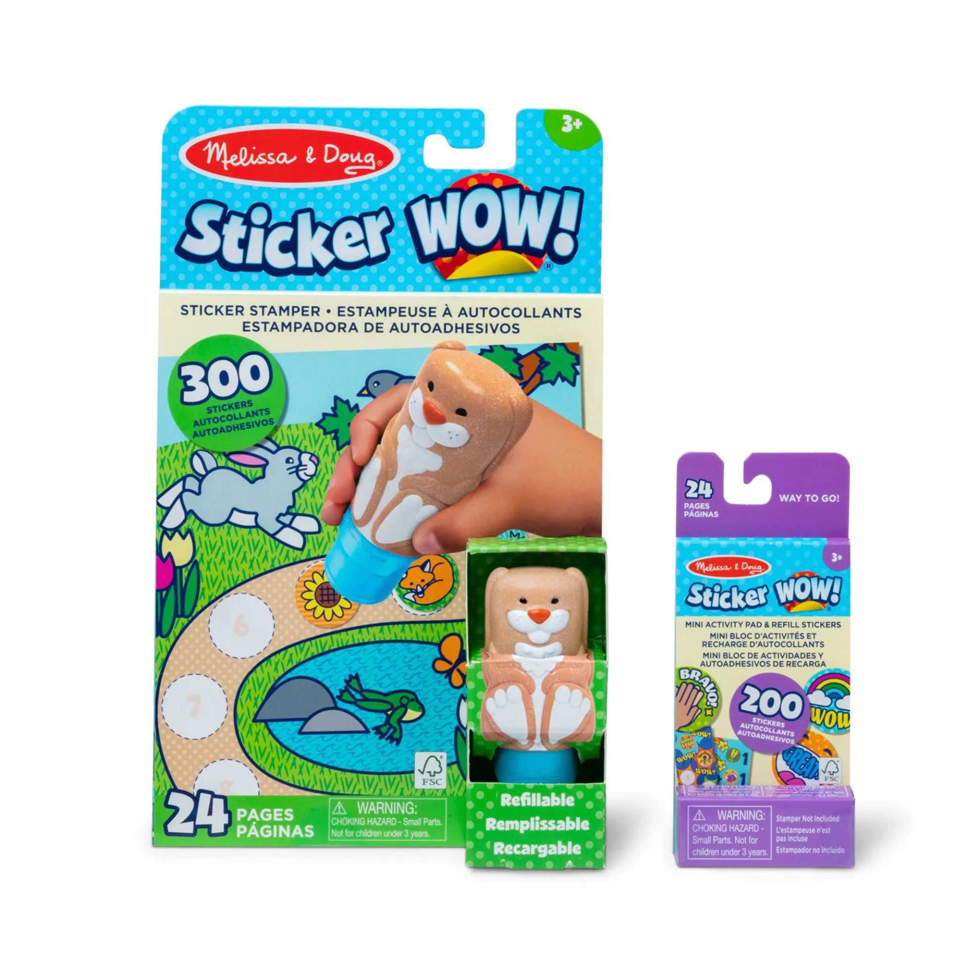 Sticker WOW!™ Bunny Bundle: Activity Pad & Sticker Stamper + Mini Activity Pad and 200 Refill Stickers