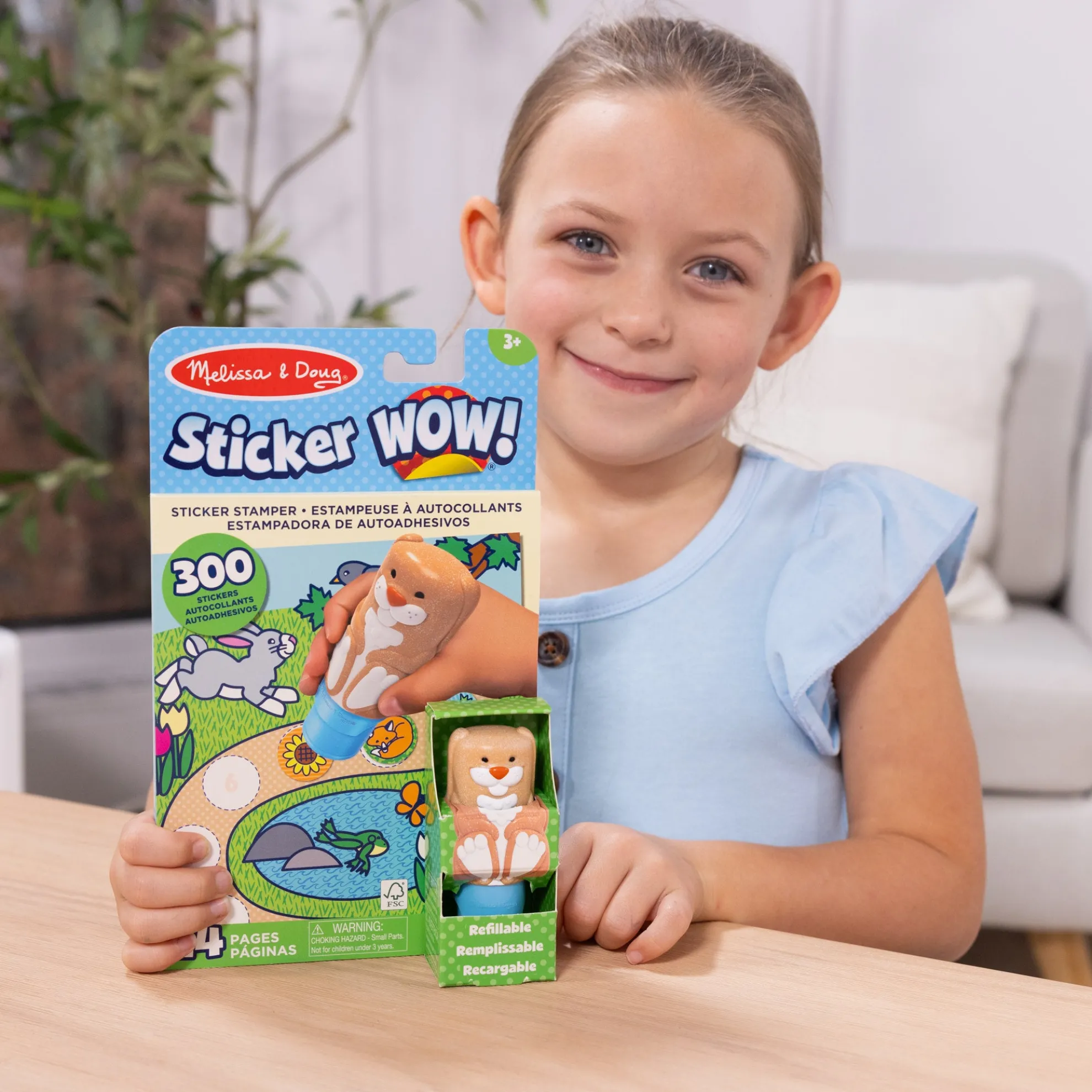 Sticker WOW!™ Bunny Bundle: Activity Pad & Sticker Stamper + Mini Activity Pad and 200 Refill Stickers