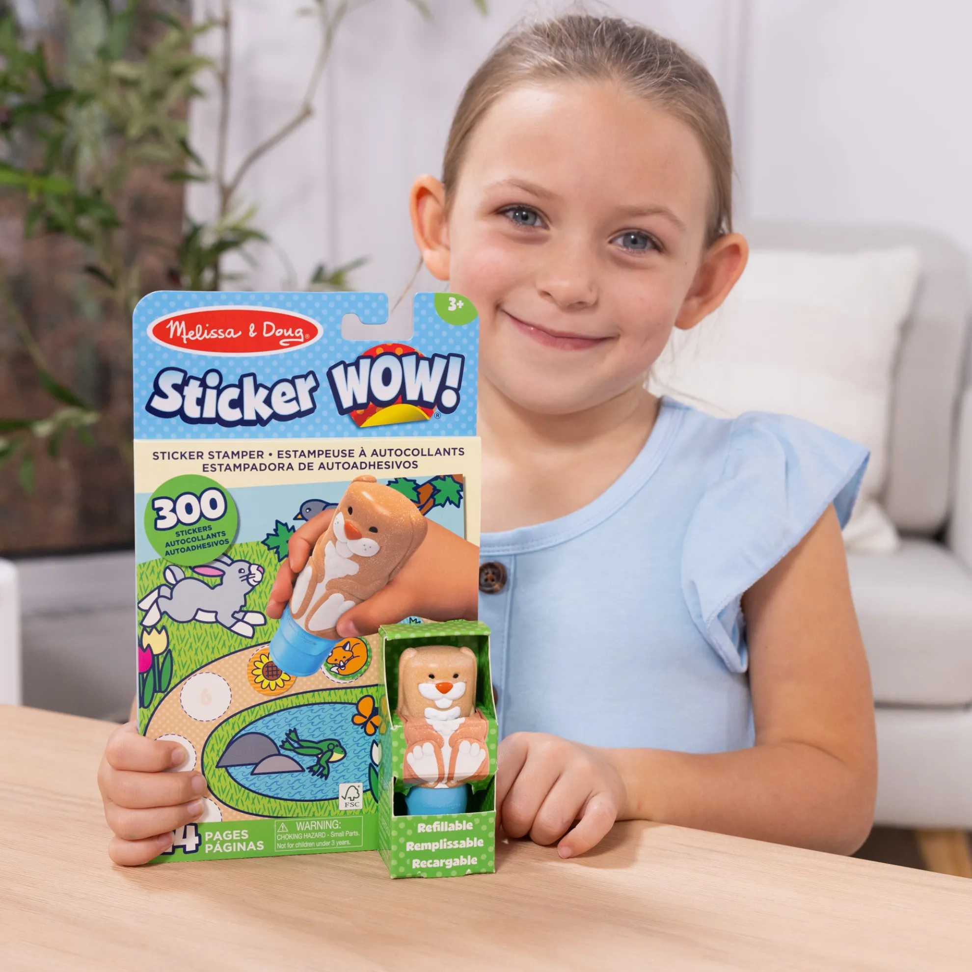 Sticker WOW!™ Bunny Bundle: Activity Pad & Sticker Stamper + Mini Activity Pad and 200 Refill Stickers