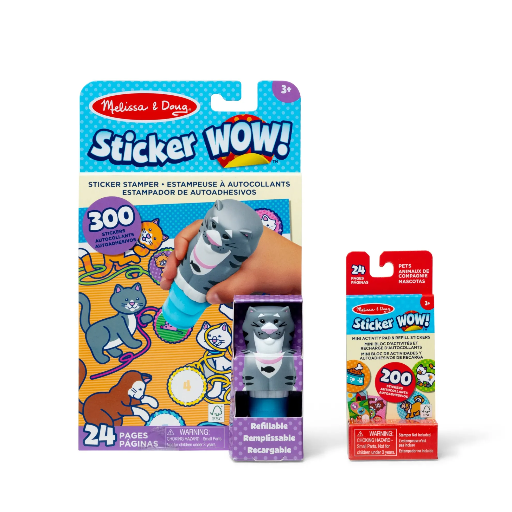 Sticker WOW!™ Cat Bundle: Activity Pad & Sticker Stamper + Mini Activity Pad and 200 Refill Stickers