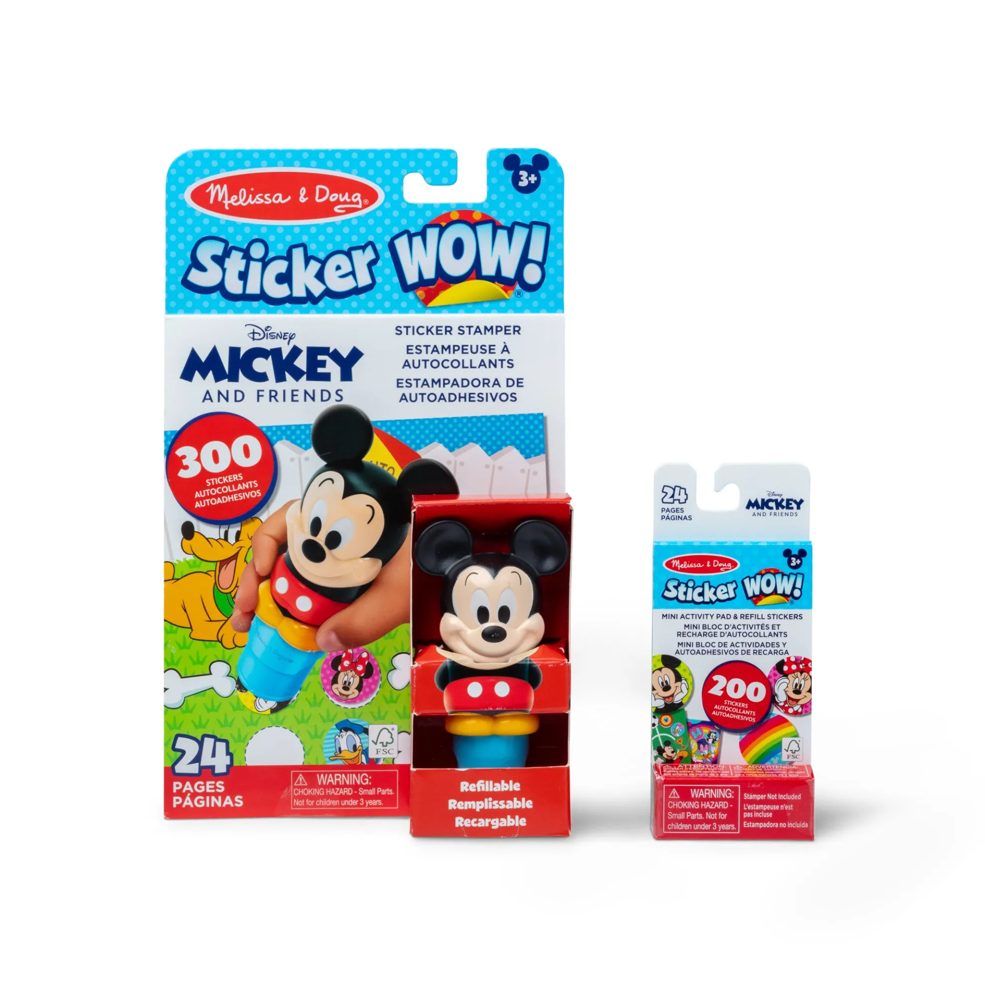 Sticker WOW!™ Disney Mickey Mouse Bundle: Activity Pad & Sticker Stamper + Mini Activity Pad and 200 Refill Stickers