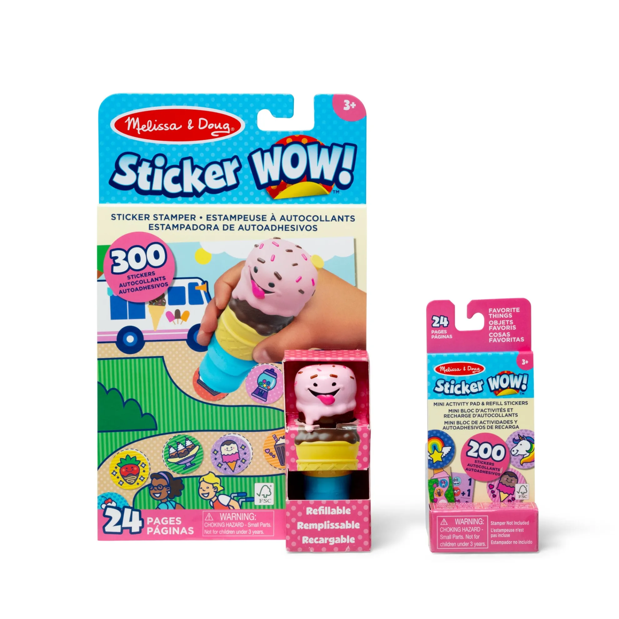 Sticker WOW!™ Ice Cream Bundle: Activity Pad & Sticker Stamper + Mini Activity Pad and 200 Refill Stickers