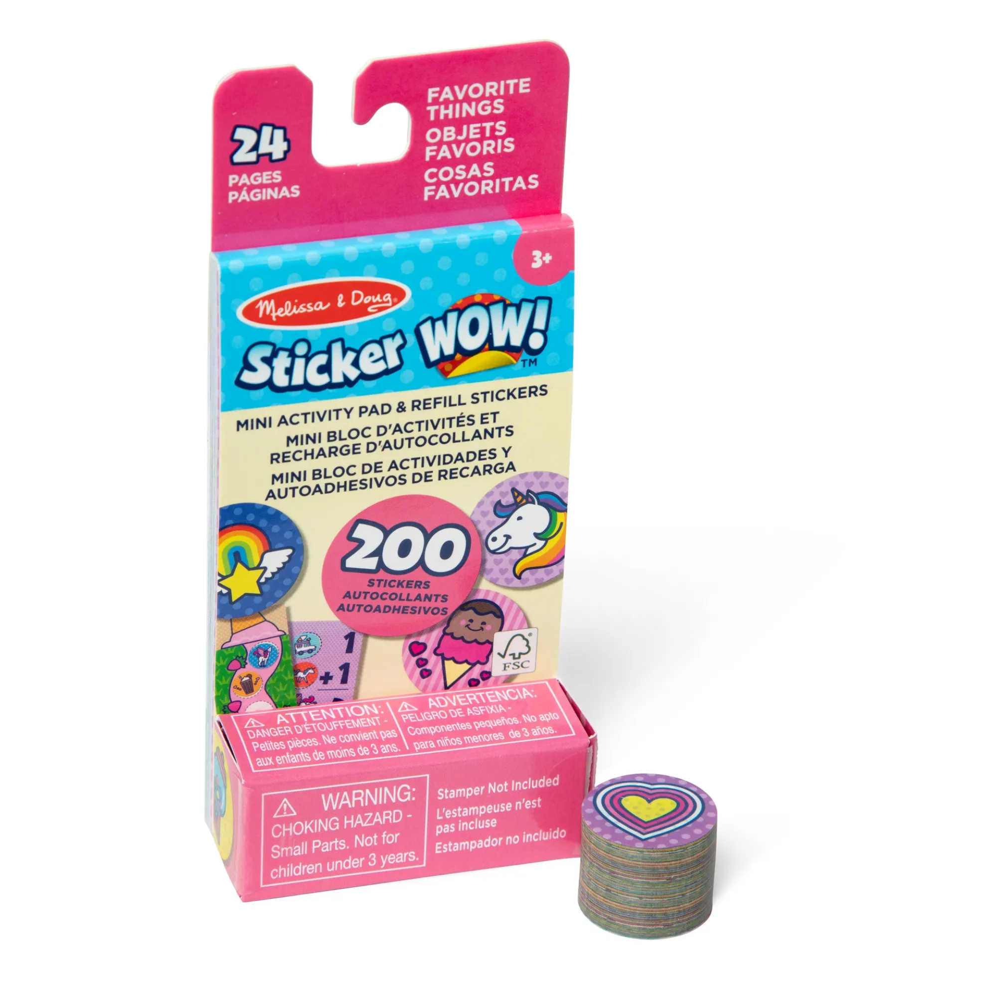 Sticker WOW!® Mini Activity Pad & Refill Stickers - Favorite Things (200+ Stickers, Stamper Not Included)