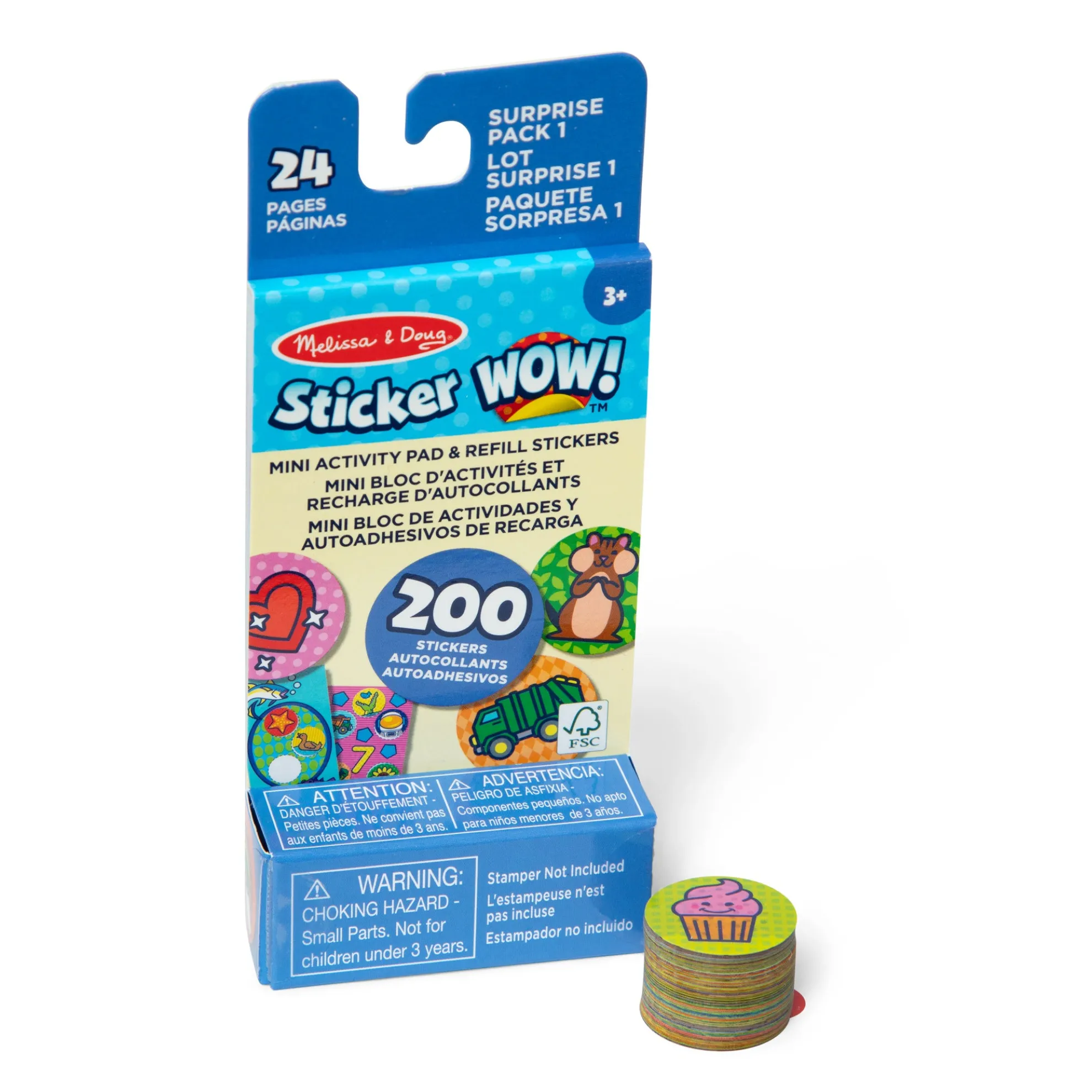 Sticker WOW!® Mini Activity Pad & Refill Stickers - Surprise Pack 1 (200+ Stickers, Stamper Not Included)