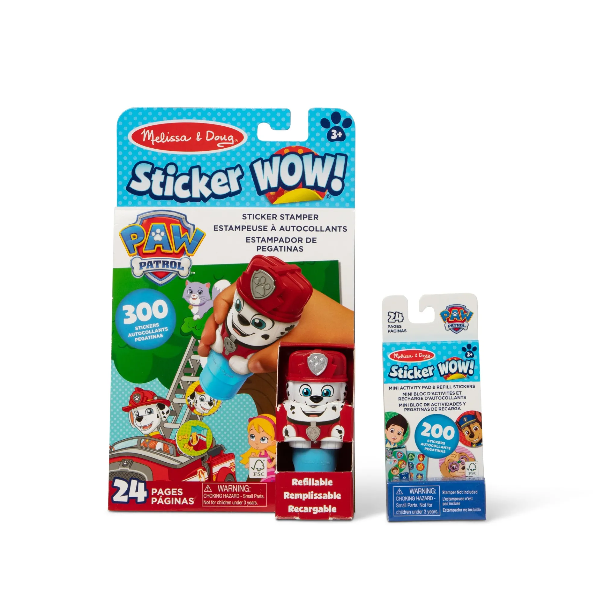 Sticker WOW!™ PAW Patrol Marshall Bundle: Activity Pad & Sticker Stamper + Mini Activity Pad and 200 Refill Stickers