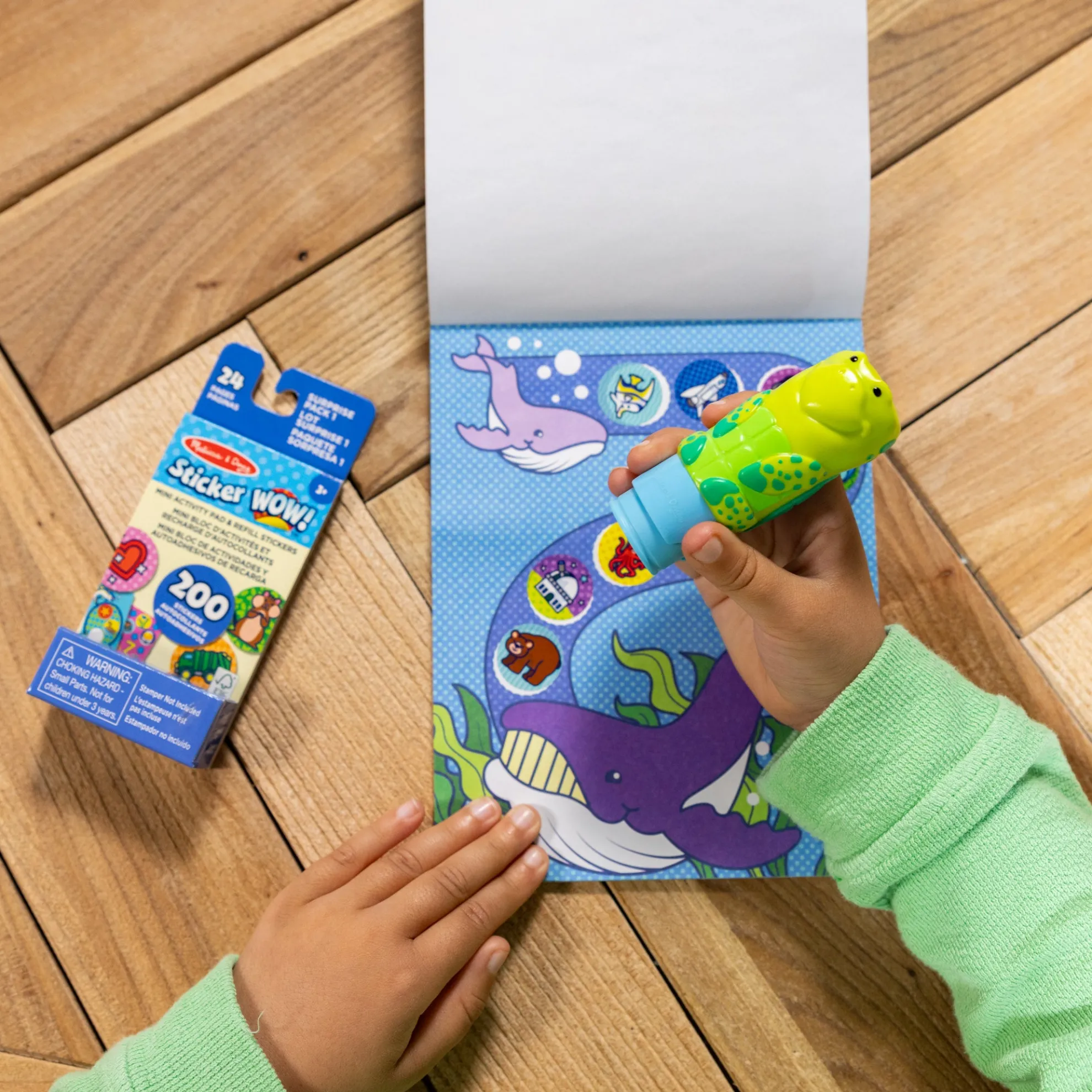 Sticker WOW!™ Sea Turtle Bundle: Activity Pad & Sticker Stamper + Mini Activity Pad and 200 Refill Stickers