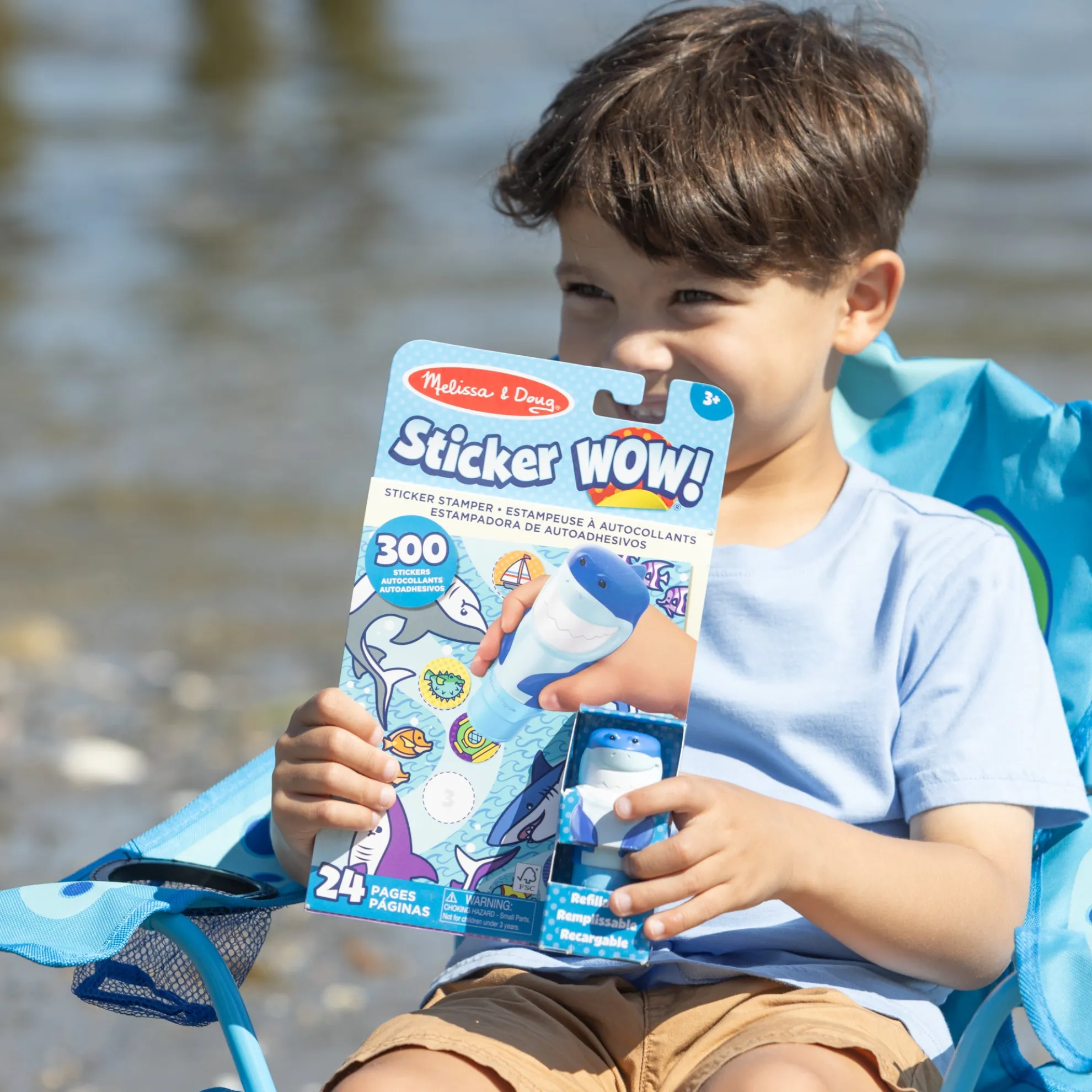 Sticker WOW!™ Shark Bundle: Activity Pad & Sticker Stamper + Mini Activity Pad and 200 Refill Stickers