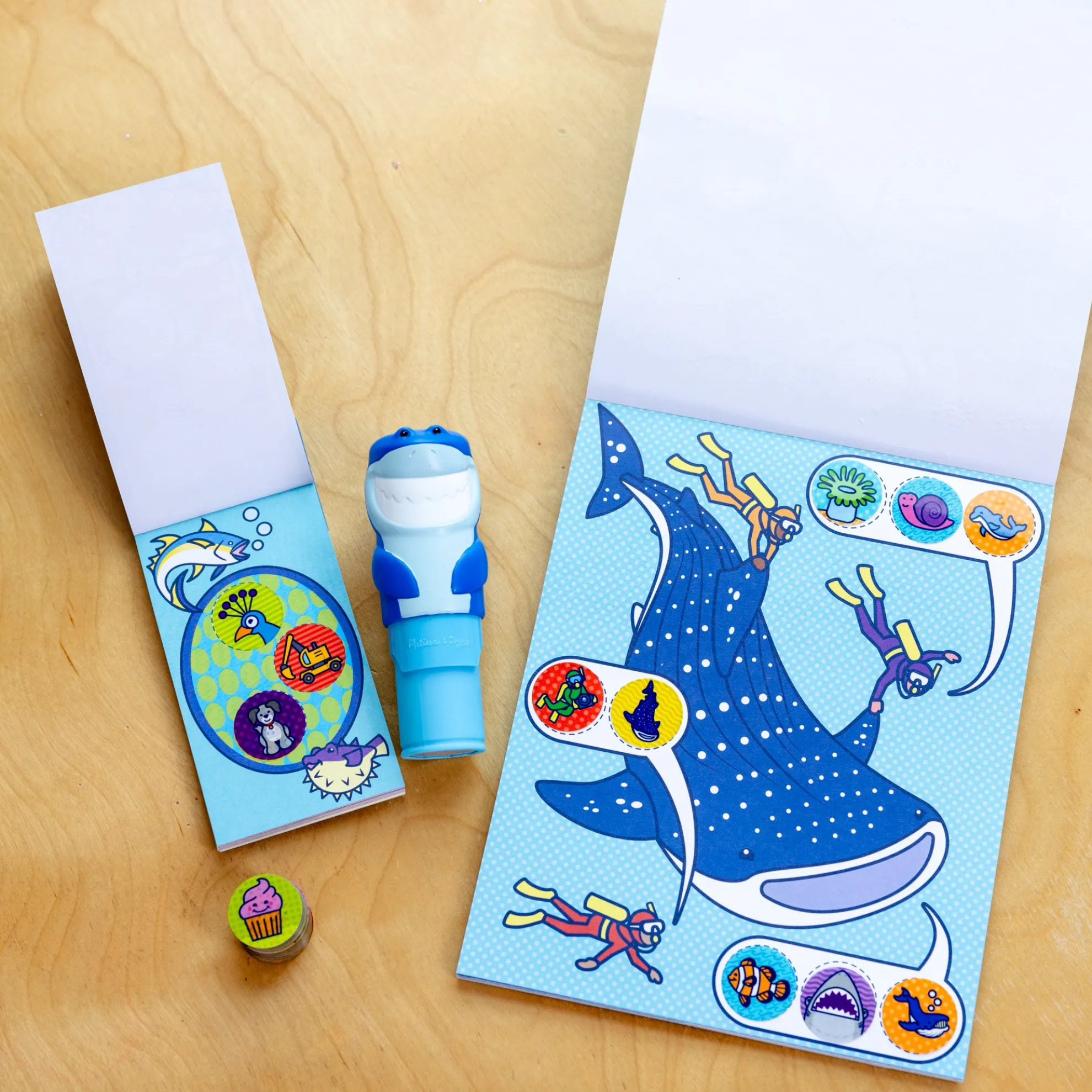 Sticker WOW!™ Shark Bundle: Activity Pad & Sticker Stamper + Mini Activity Pad and 200 Refill Stickers