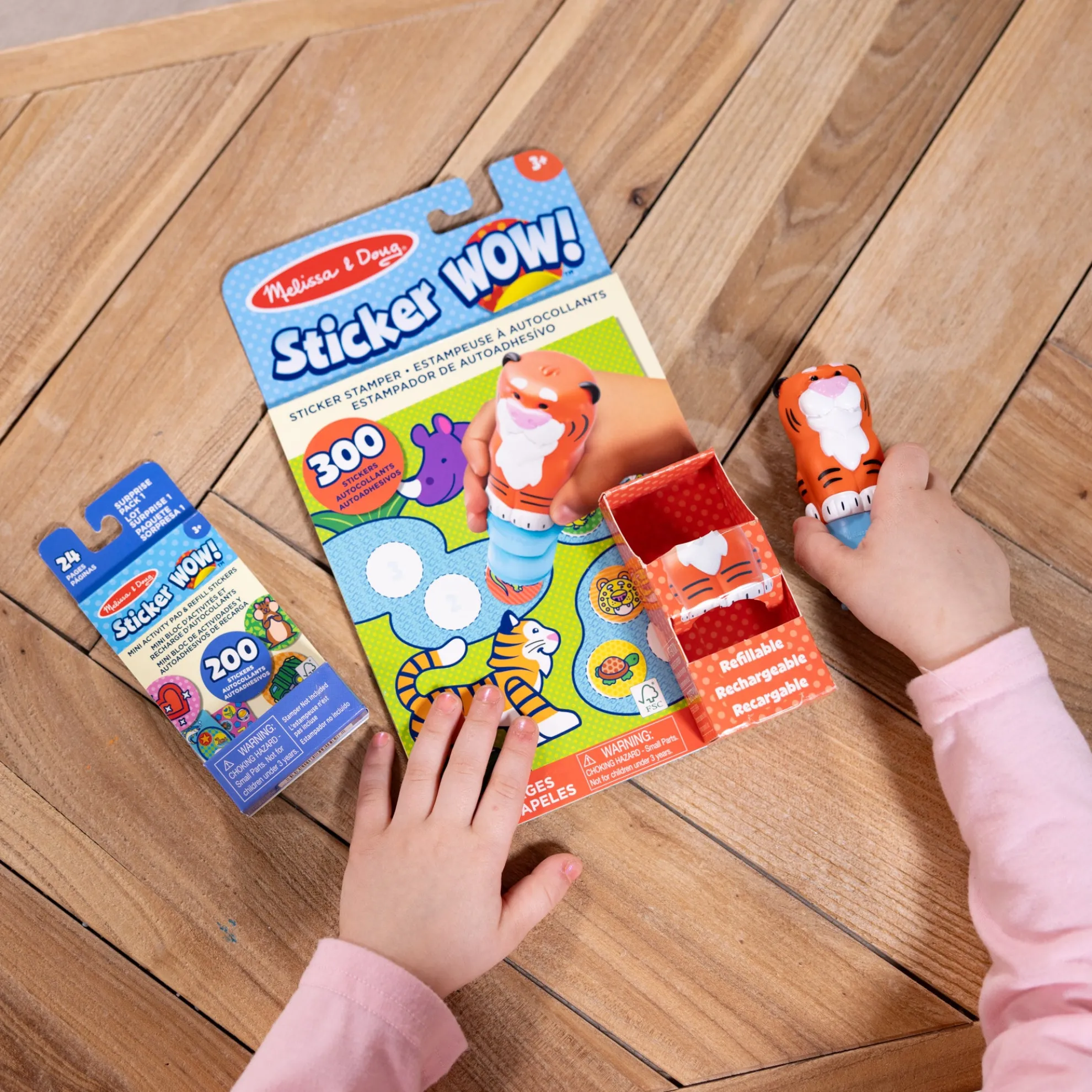Sticker WOW!™ Tiger Bundle: Activity Pad & Sticker Stamper + Mini Activity Pad and 200 Refill Stickers