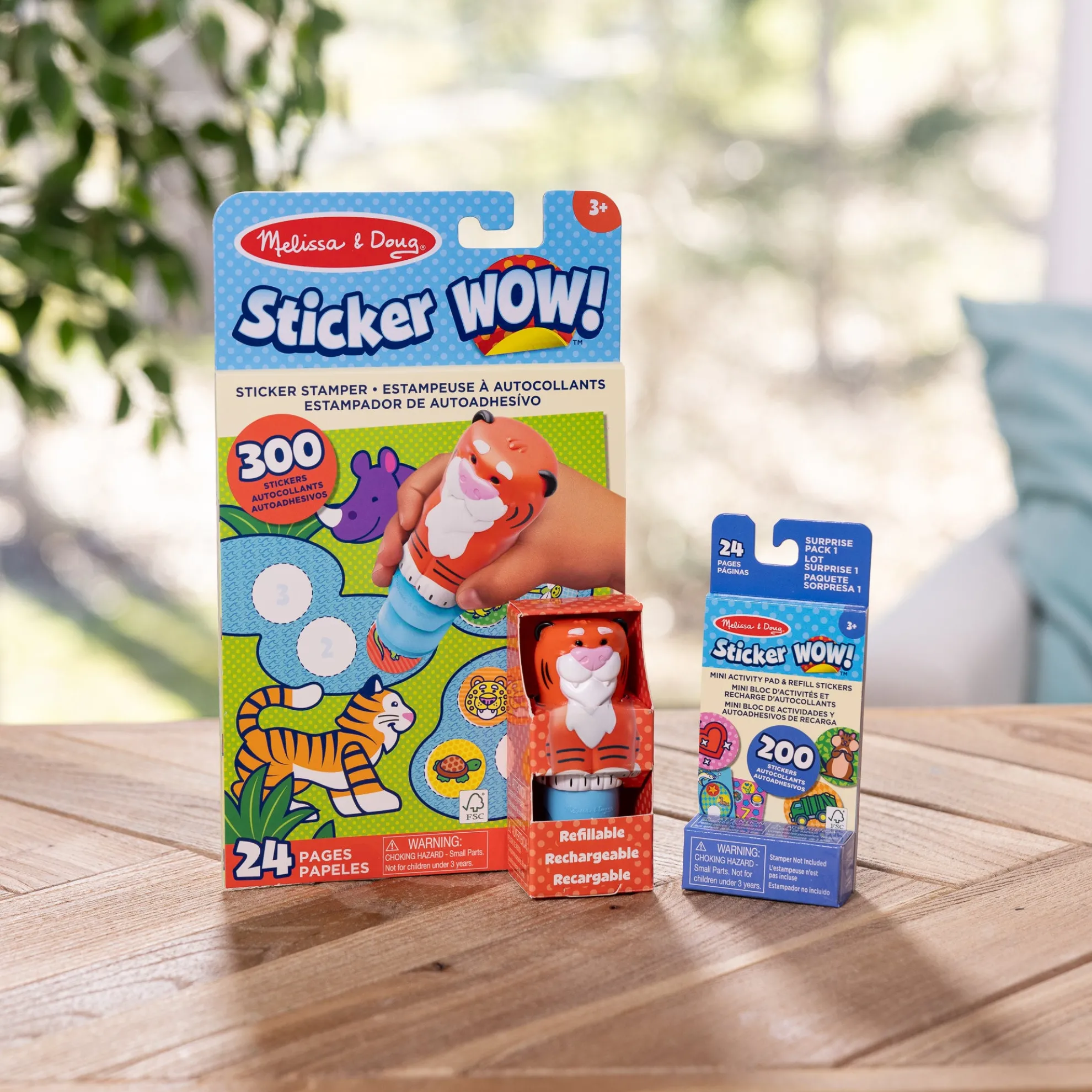 Sticker WOW!™ Tiger Bundle: Activity Pad & Sticker Stamper + Mini Activity Pad and 200 Refill Stickers