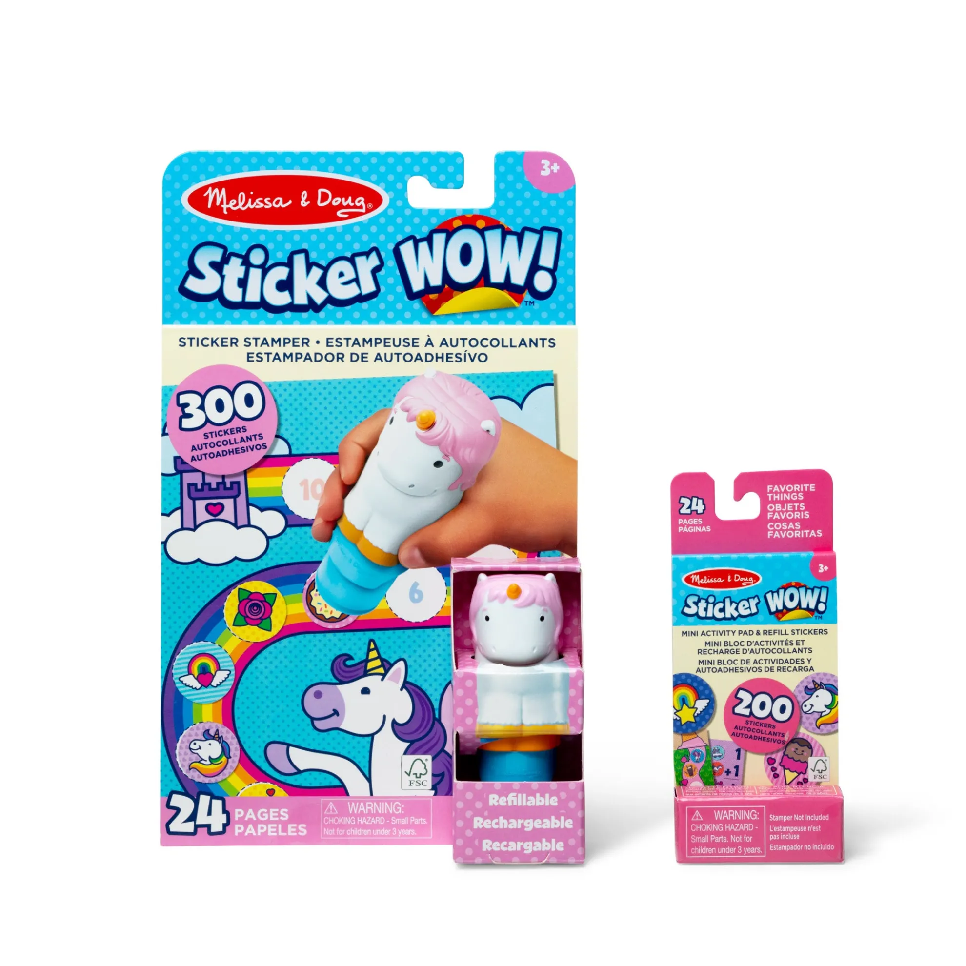 Sticker WOW!™ Unicorn Bundle: Activity Pad & Sticker Stamper + Mini Activity Pad and 200 Refill Stickers