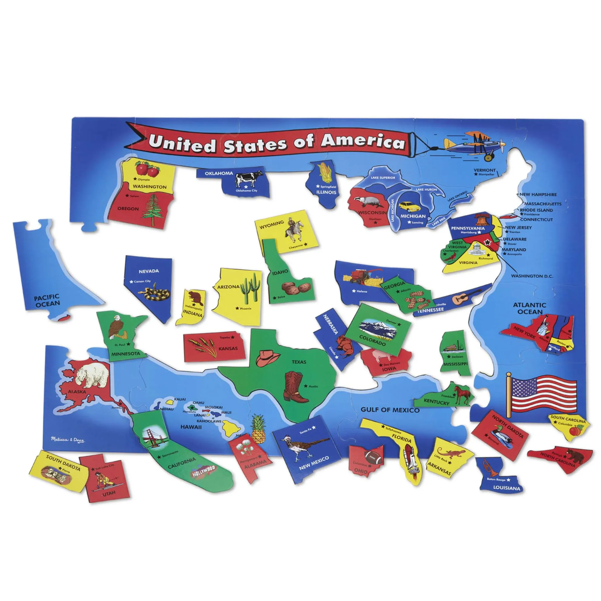 USA Map Floor Puzzle - 51 Pieces