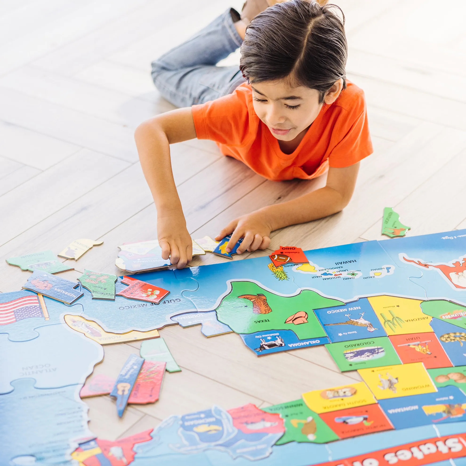 USA Map Floor Puzzle - 51 Pieces