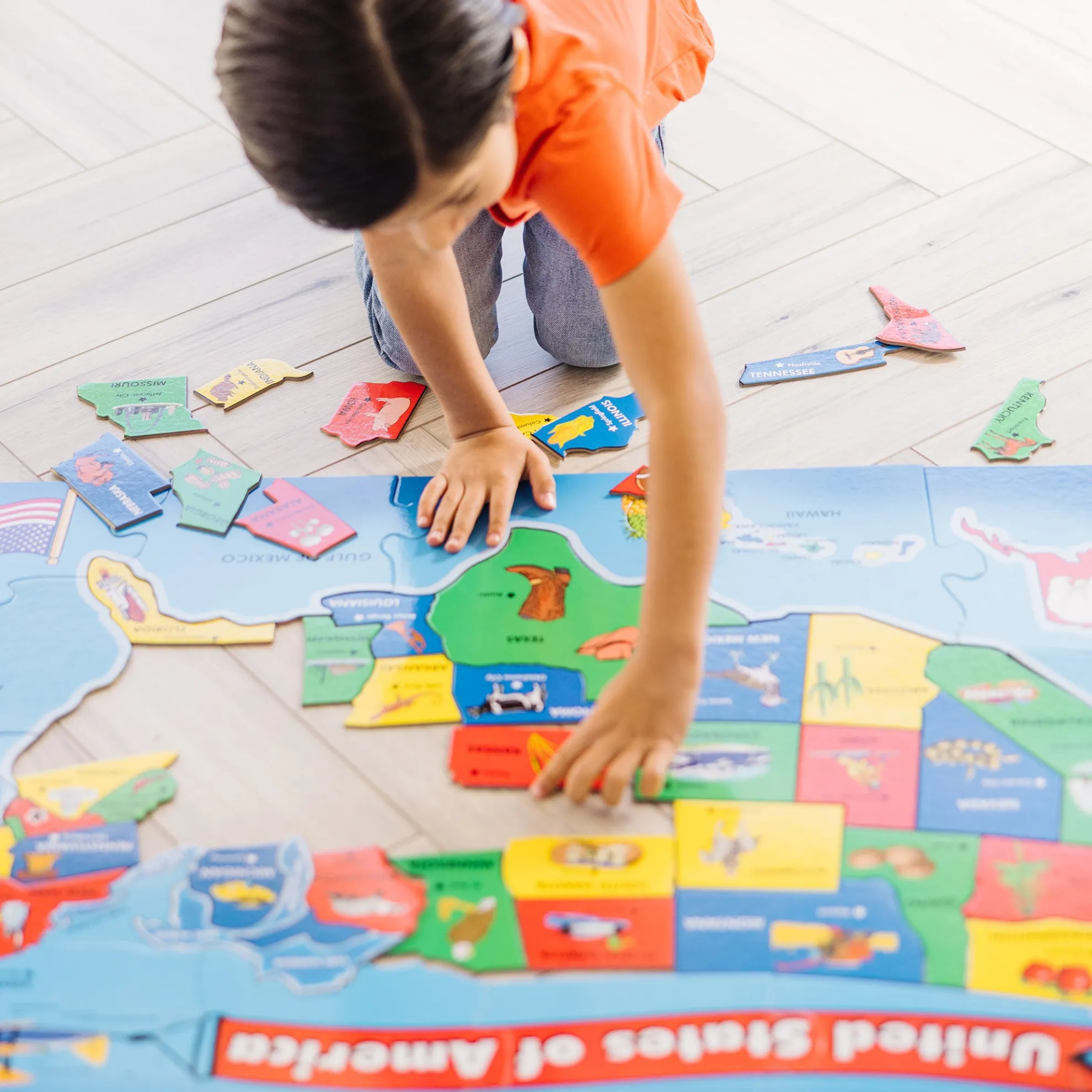 USA Map Floor Puzzle - 51 Pieces