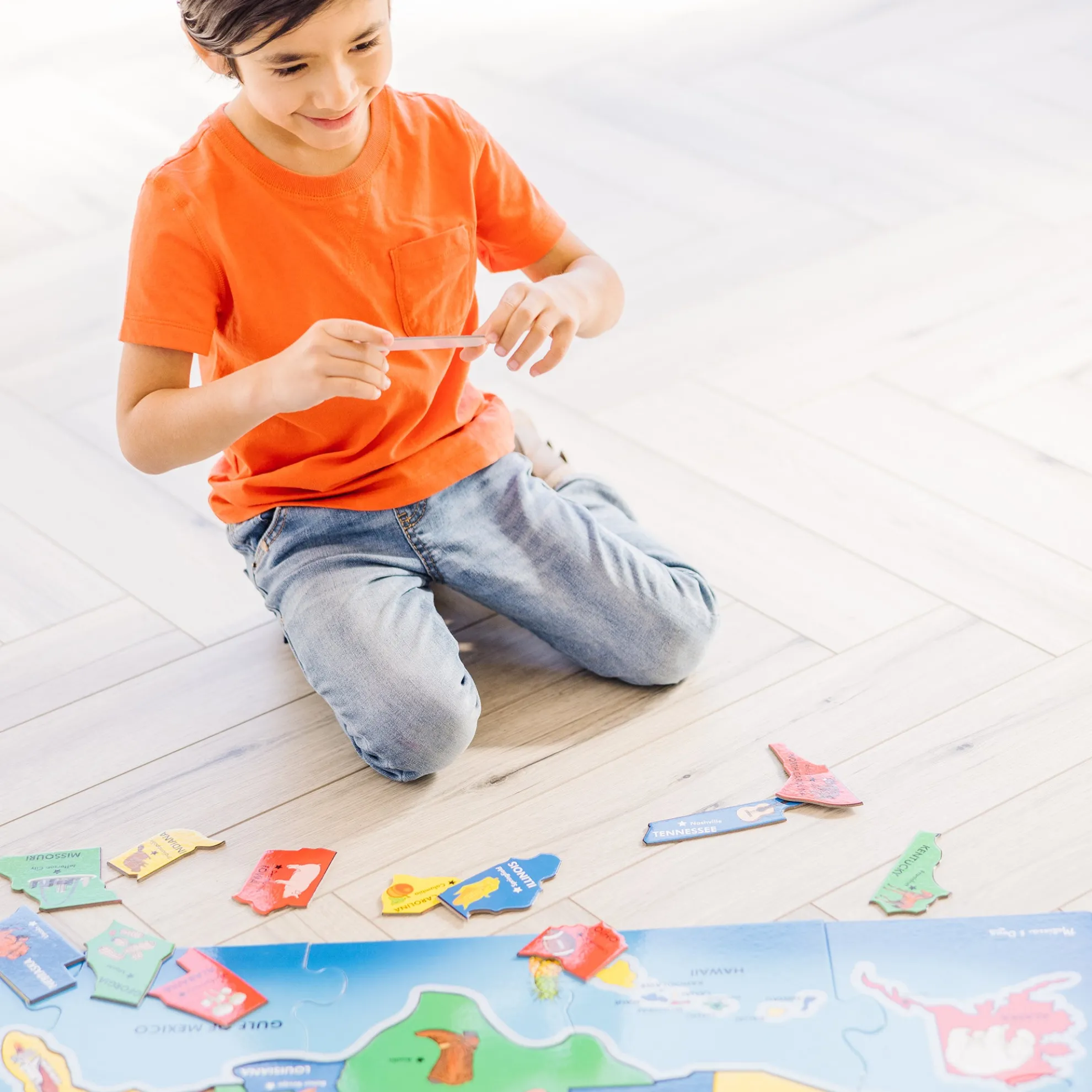 USA Map Floor Puzzle - 51 Pieces