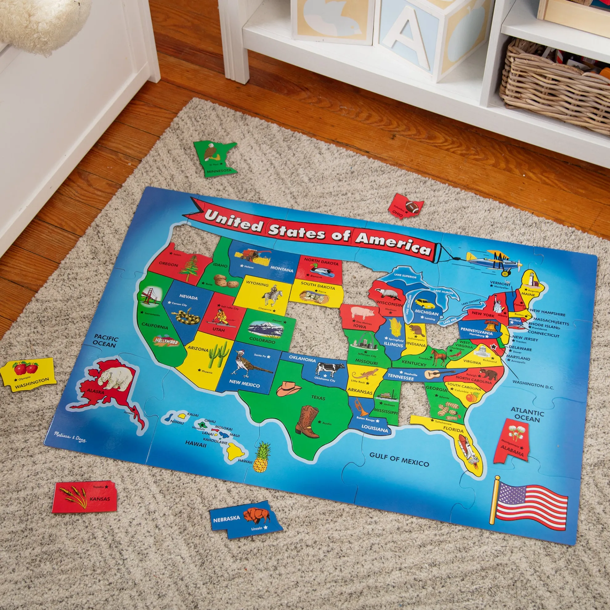 USA Map Floor Puzzle - 51 Pieces