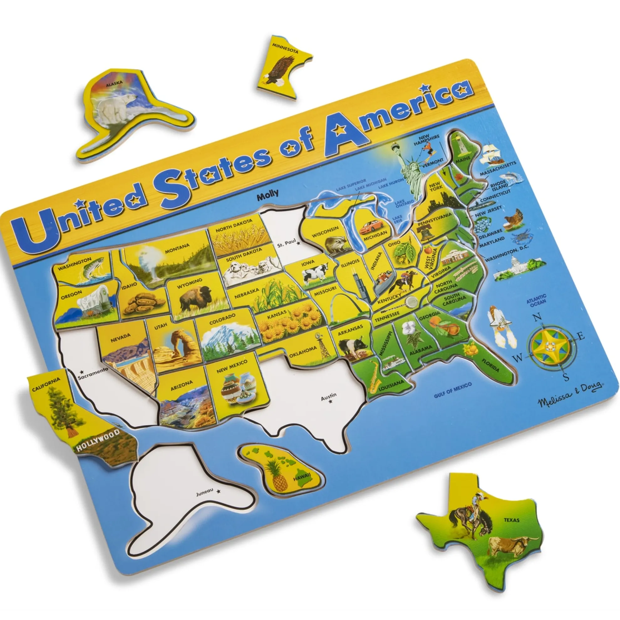 U.S.A. Map Wooden Puzzle