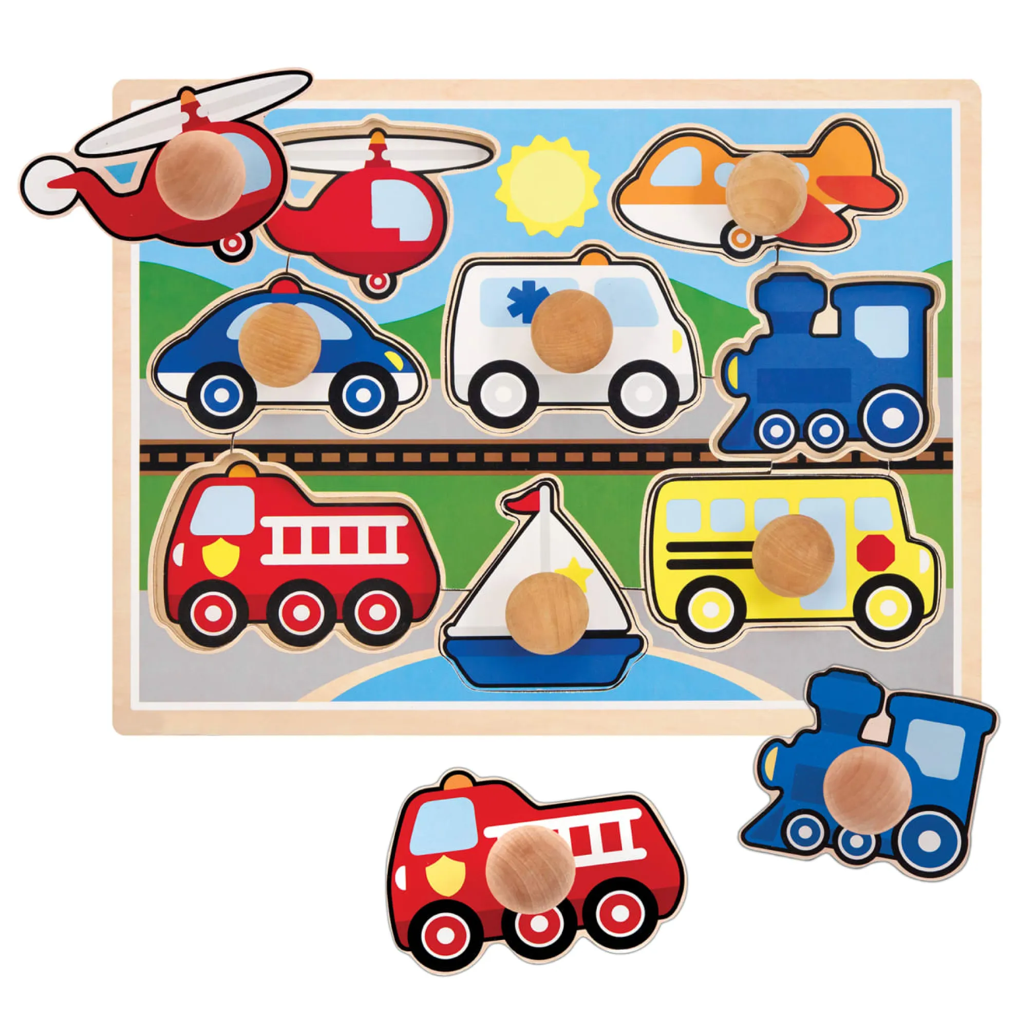 Vehicles Jumbo Knob Puzzle - 8 pieces
