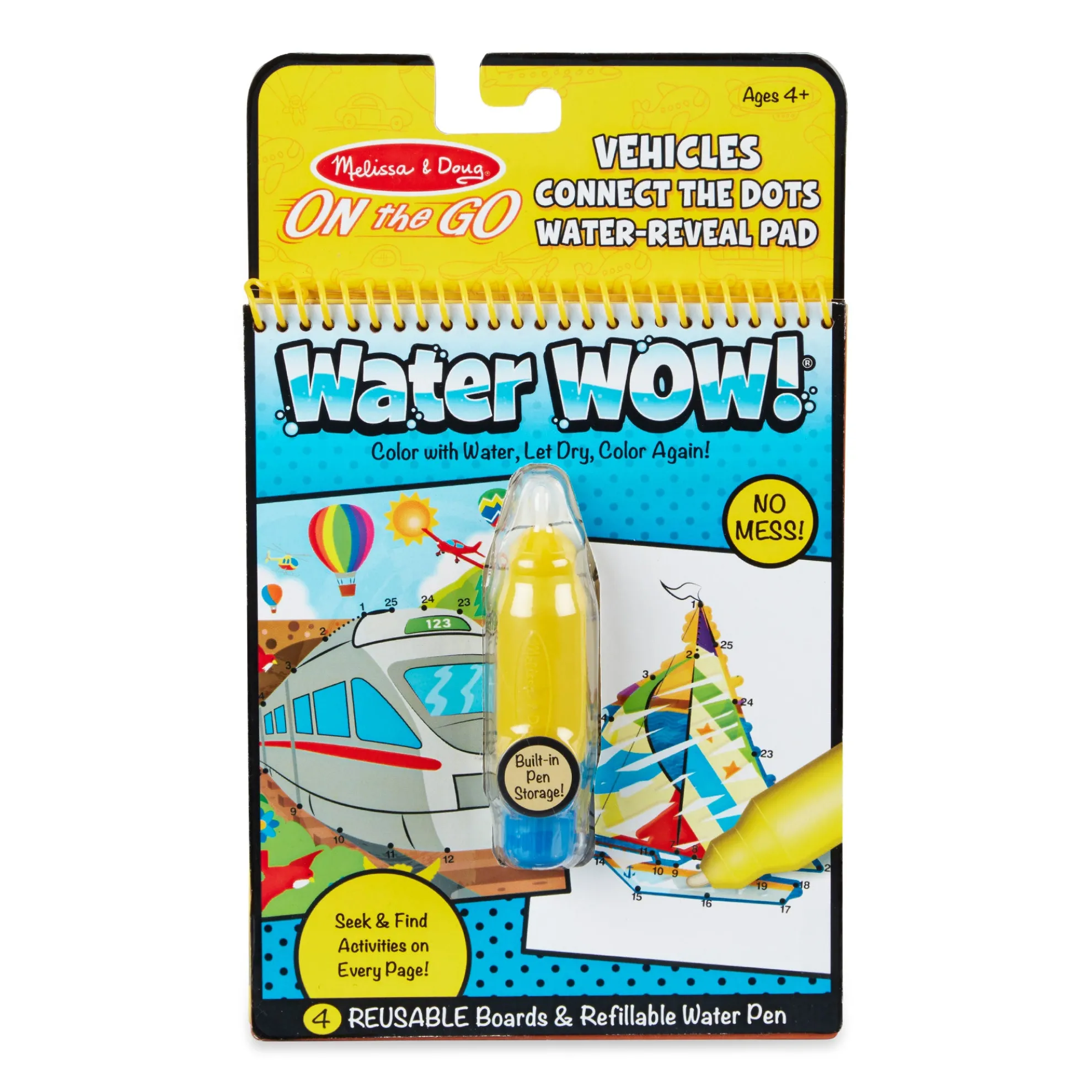 Water Wow! Vehicles Connect the Dots Water-Reveal Pad – On the Go Travel Activity