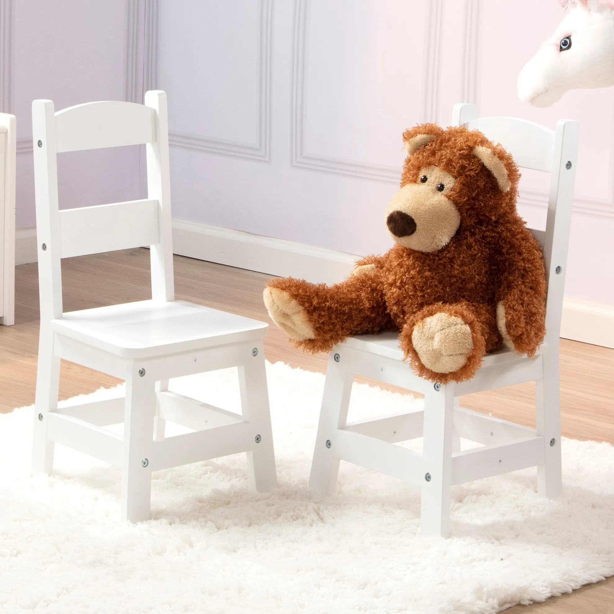 Wooden Chair Pair - White