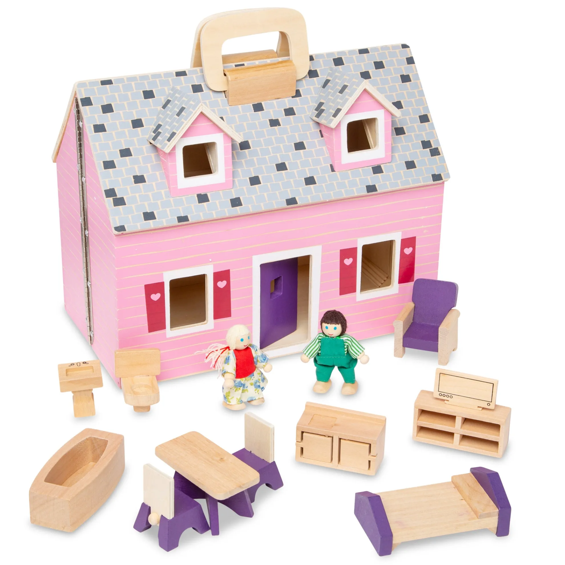 Wooden Fold & Go Dollhouse