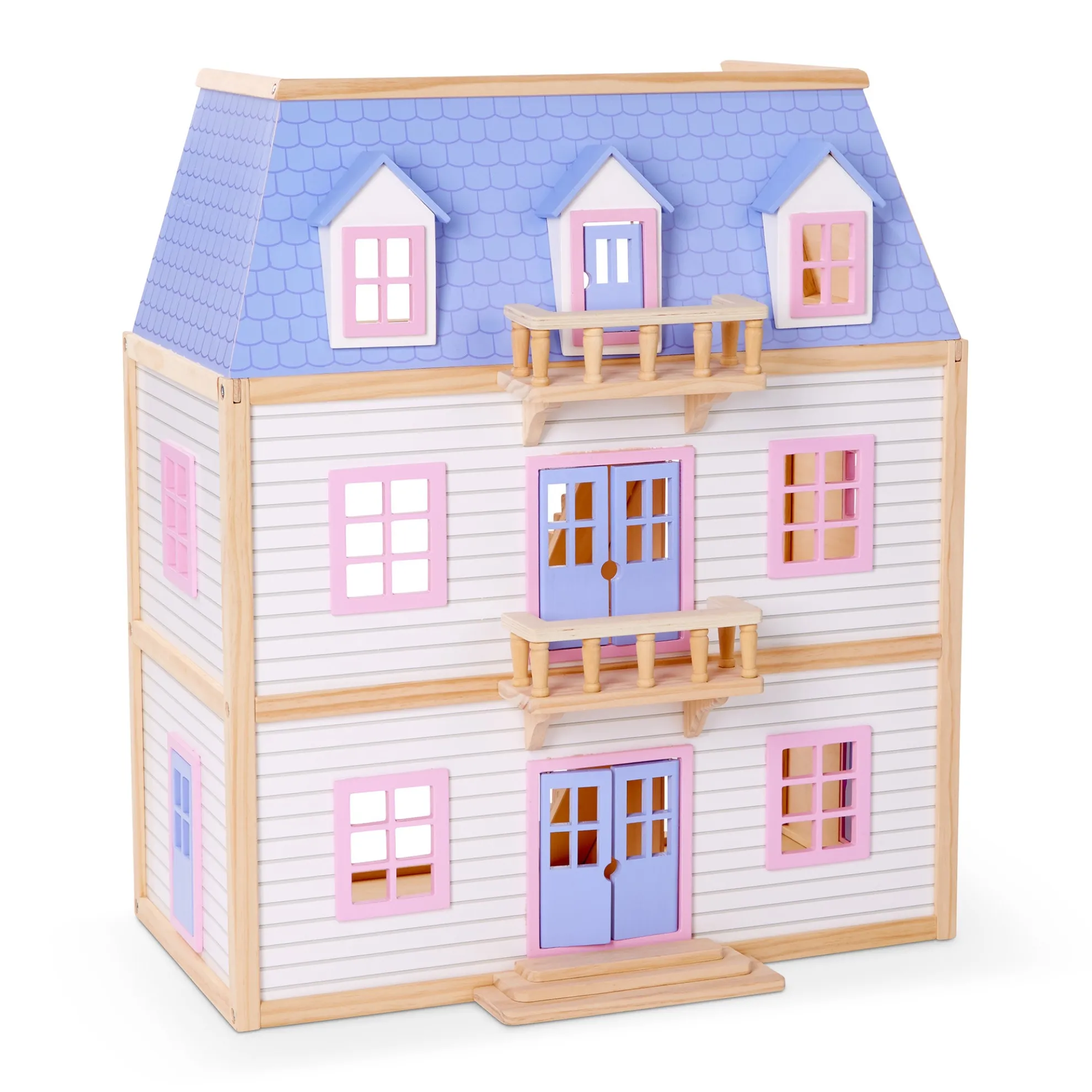 Wooden Multi-Level Dollhouse