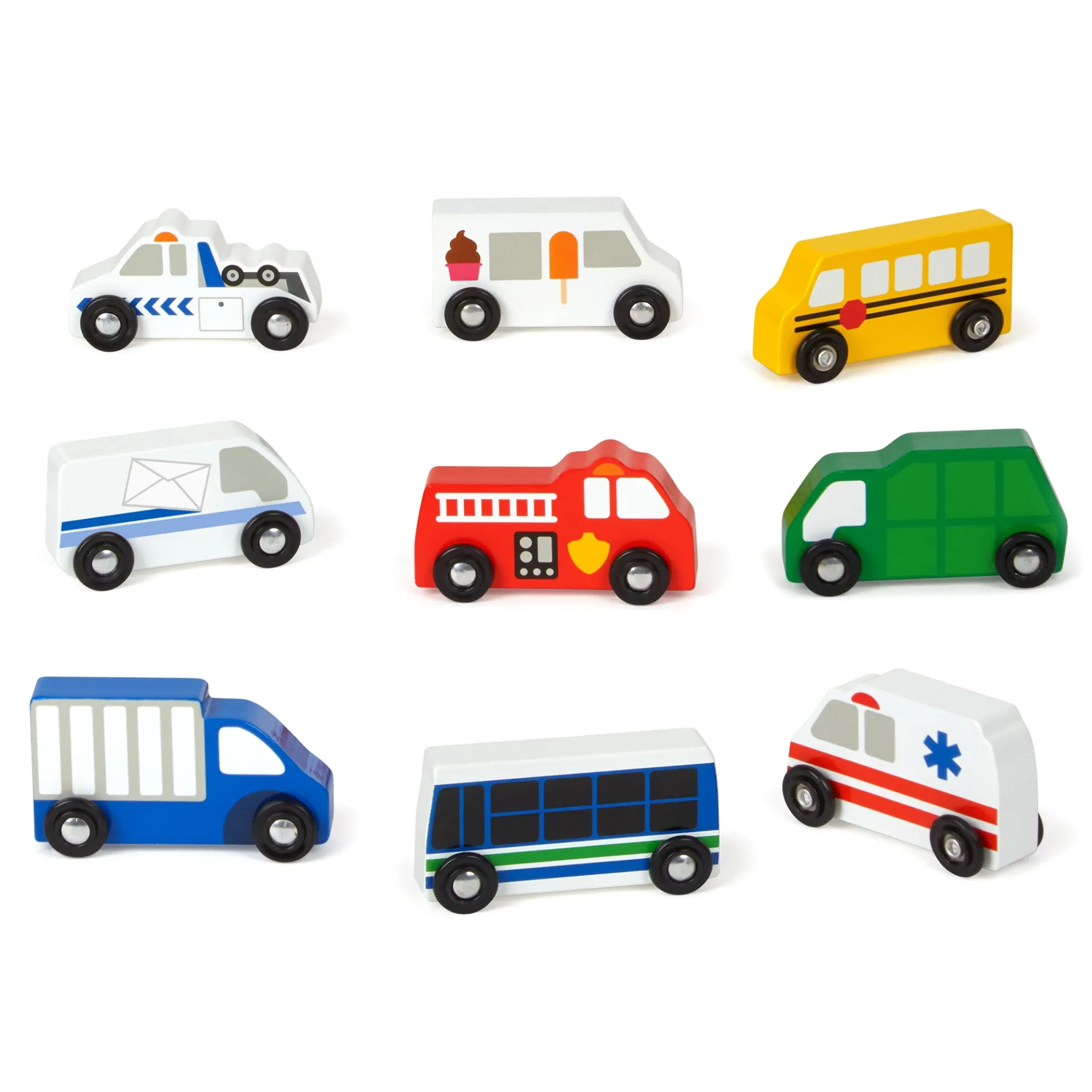 Wooden Town Vehicles Set
