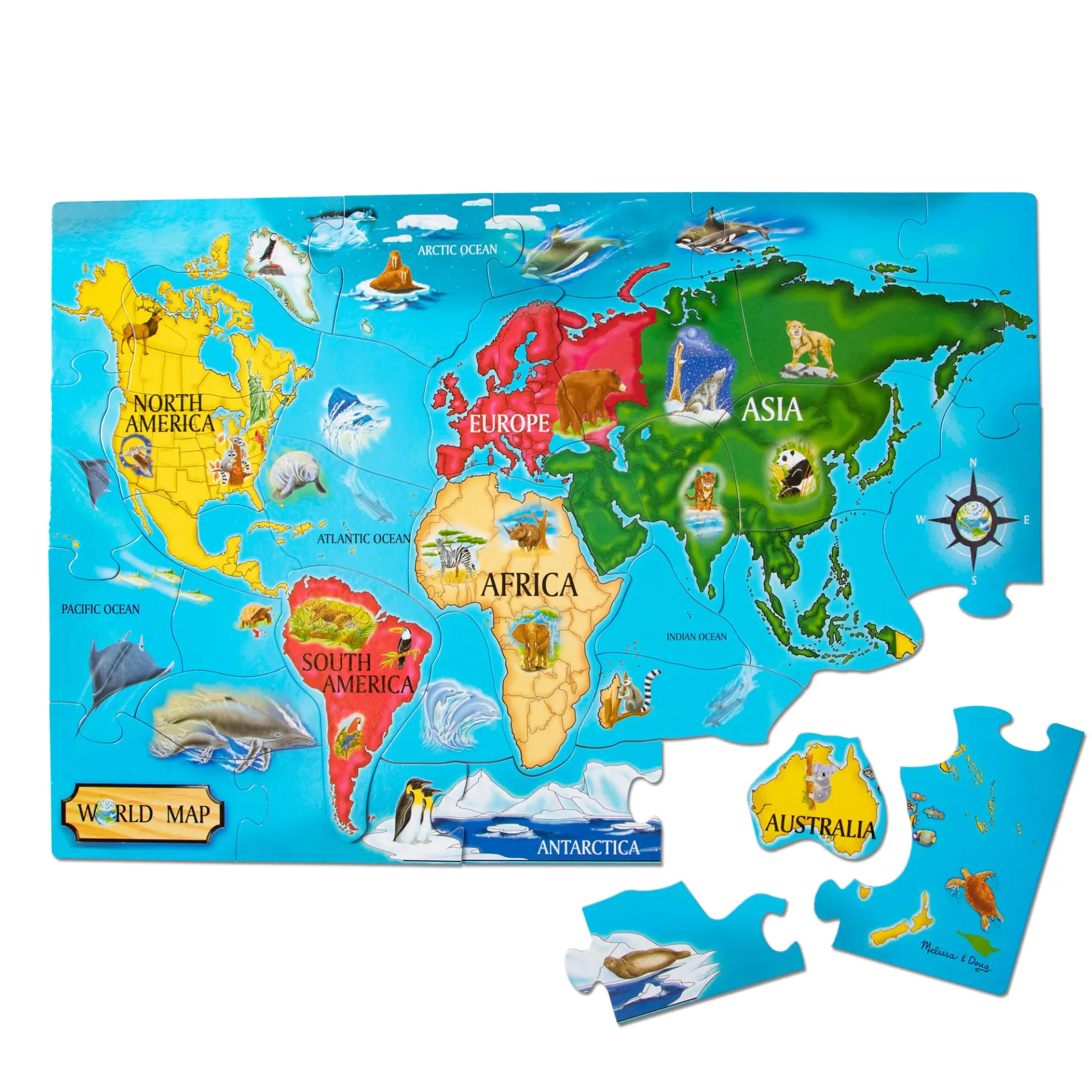 World Map Floor Puzzle - 33 Pieces
